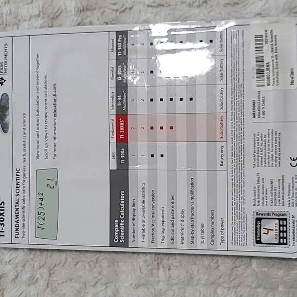 Texas Instruments TI-30XIIS Scientific Calculator - Picture 4 of 4